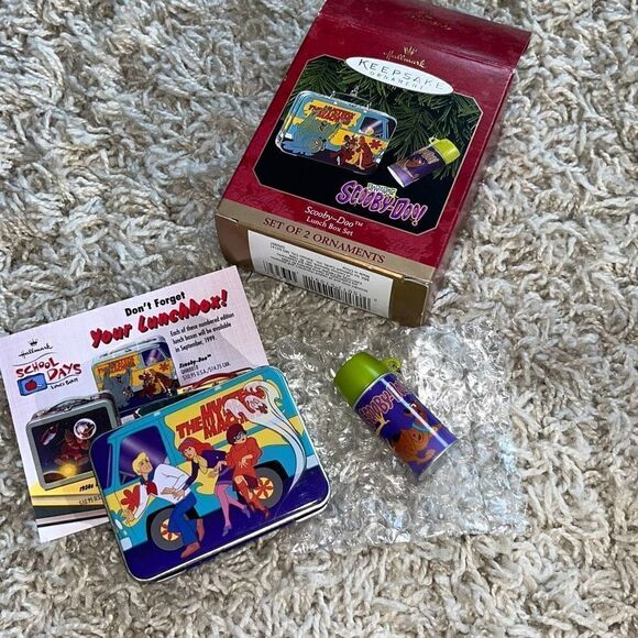 Hallmark Keepsake Christmas Ornament 1999 SCOOBY-DOO Lunch Box Set of 2 H26 - Picture 5 of 13